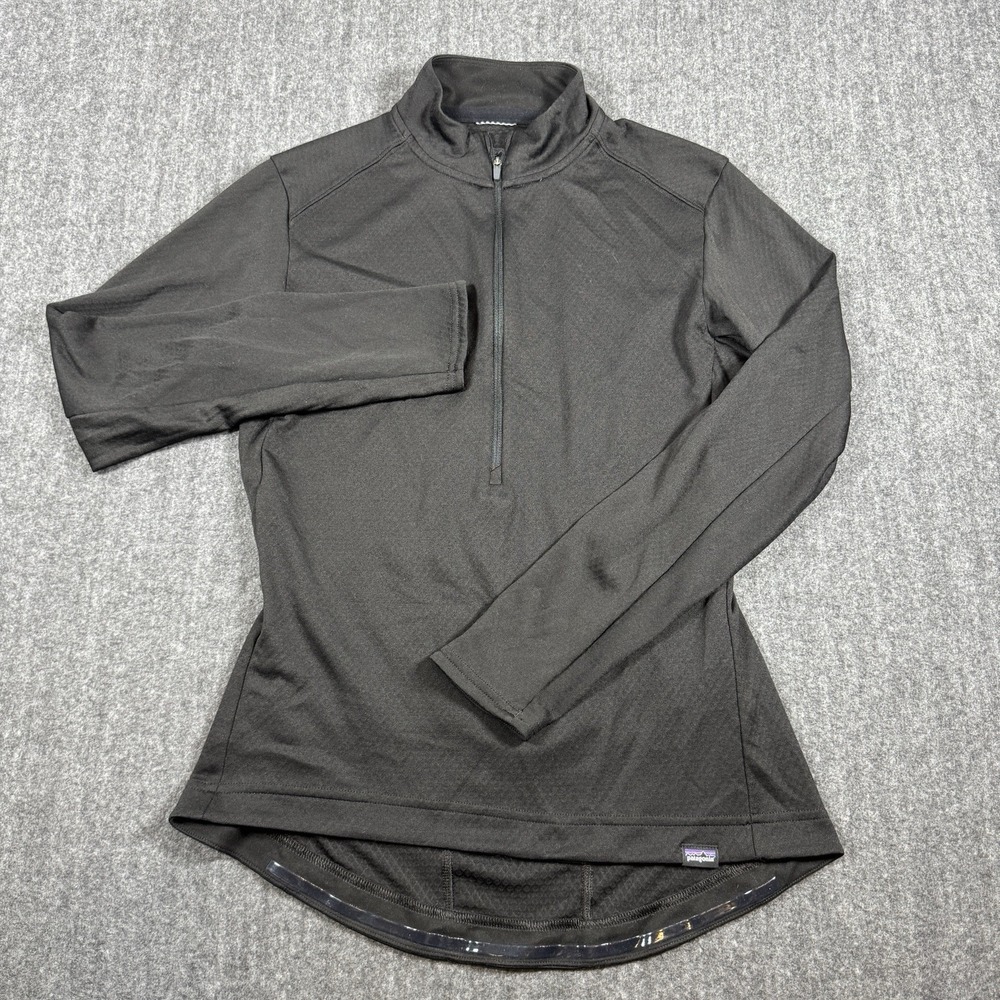 Patagonia Women's M Cycling Jersey 1/4 Zip Black Long Sleeve Bike Shirt